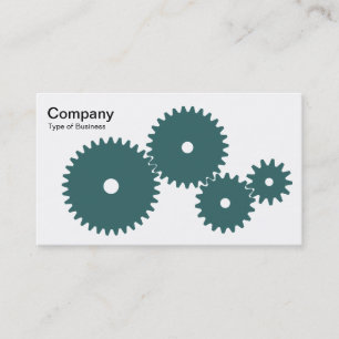Gears - Moss Green on White Business Card
