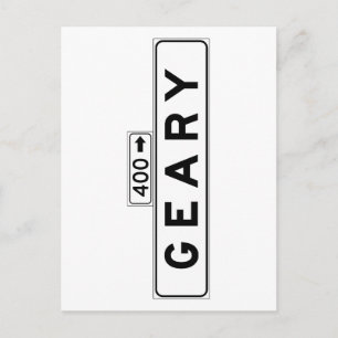 Geary Blvd., San Francisco Street Sign Postcard