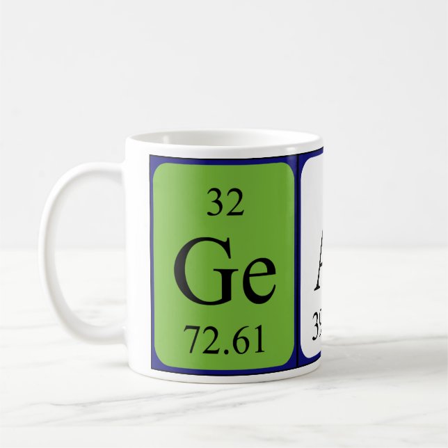 Geary periodic table name mug (Left)