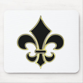 Geaux Black & Gold Fleur De Lis Mouse Pad