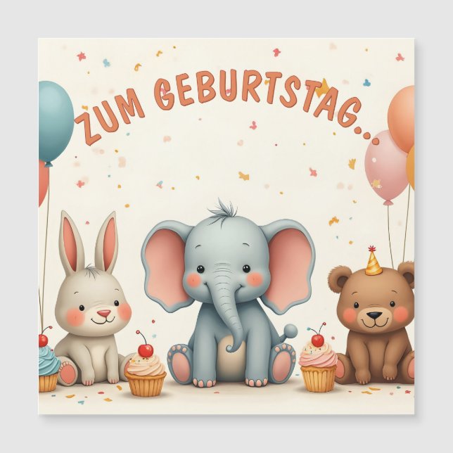 Geburtstagsfreude mit tierischen Freunden (Front)