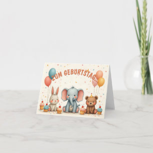 Geburtstagsfreude mit tierischen Freunden Card