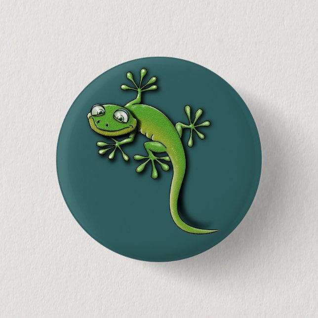 Gecko 2 3 cm round badge (Front)