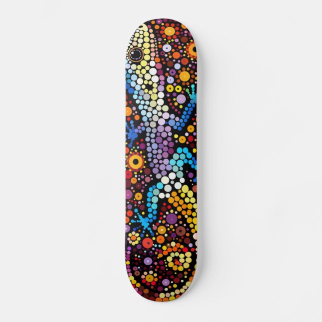 Gecko - Aboriginal Style - Skateboard Deck (Front)