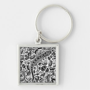 Gecko and pebbles key ring