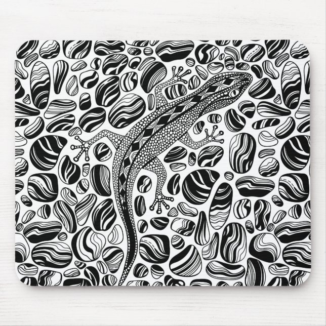Gecko and pebbles mouse pad (Front)