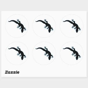 GECKO Blue Outline Classic Round Sticker
