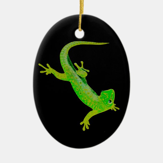 Gecko Ceramic Ornament (Front)