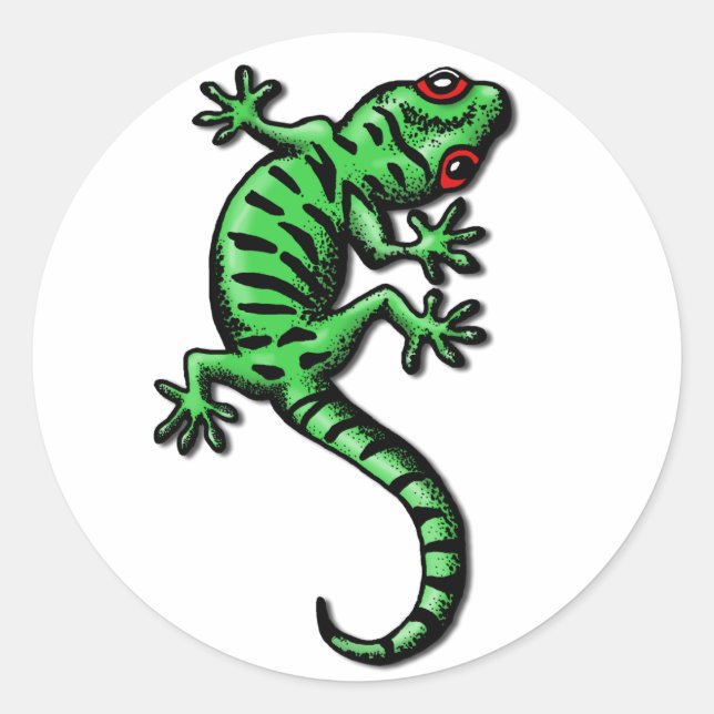 gecko classic round sticker (Front)