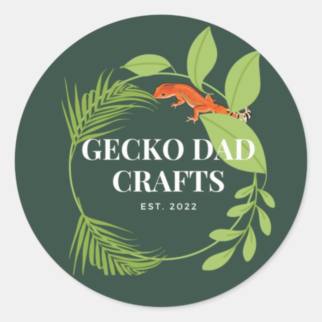 Gecko Dad Crafts Classic Round Sticker (Front)