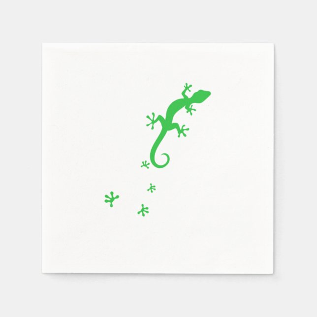 Gecko Footprint Reptile Reptiles Lizard Pet Gift Napkin (Front)
