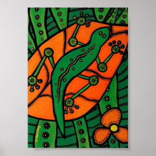 Gecko Green And Orange Poster