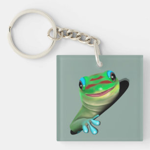 Gecko in a Hole Key Ring