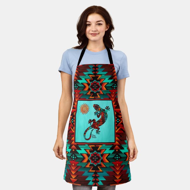 Gecko Lizard And Sun Apron (Worn)