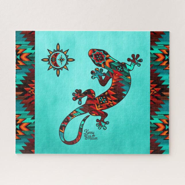 Gecko Lizard And Sun Jigsaw Puzzle (Horizontal)