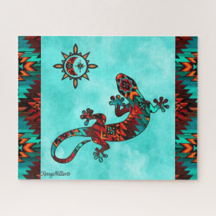 Gecko Lizard And Sun Jigsaw Puzzle