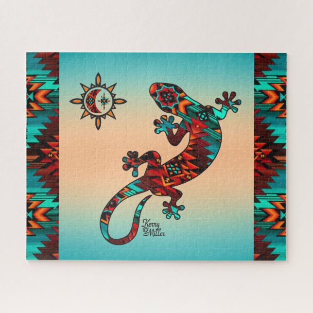 Gecko Lizard And Sun Jigsaw Puzzle (Horizontal)