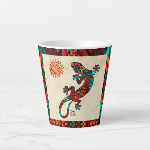 Gecko Lizard And Sun Latte Mug