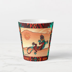 Gecko Lizard And Sun Latte Mug