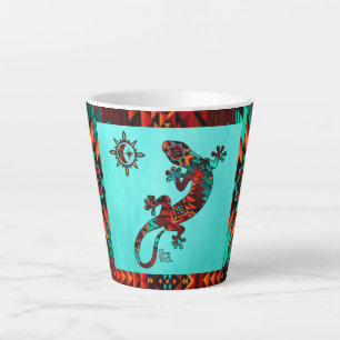 Gecko Lizard And Sun Latte Mug