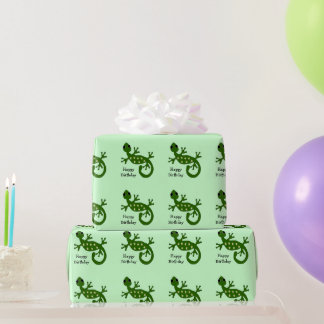 Gecko Lizard Any Colour Background Birthday Gift Wrapping Paper