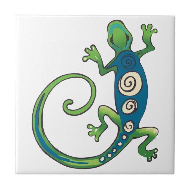 Gecko Lizard Ceramic Tile (Front)