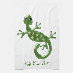 Gecko Lizard Design Tea Towel