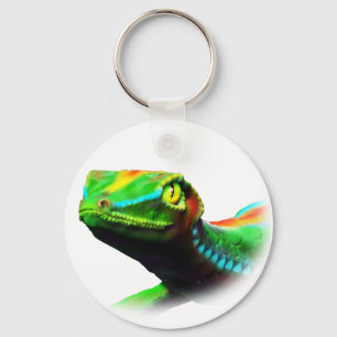 Gecko Lizard Rainbow Colours Keychain