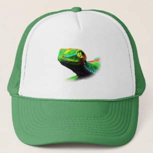 Gecko Lizard Rainbow Colours Trucker Hat