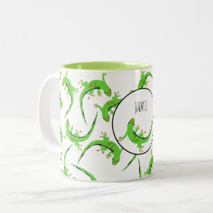 Gecko Lizard Reptile Pattern  Two-Tone Coffee Mug