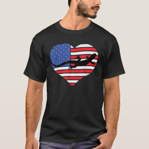 Gecko Lizard Reptile Pet America Heart USA T-Shirt