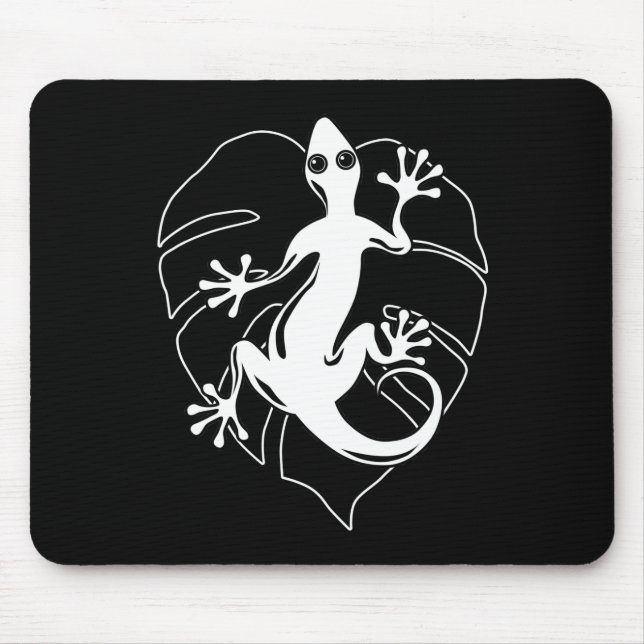 Gecko Lizard Silhouette Mouse Pad (Front)