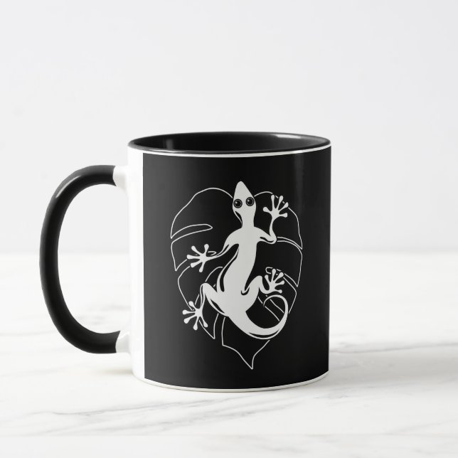 Gecko Lizard Silhouette Mug (Left)