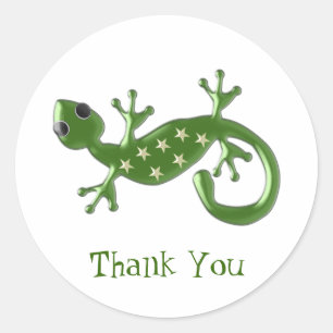 Gecko Lizard Thank You Classic Round Sticker