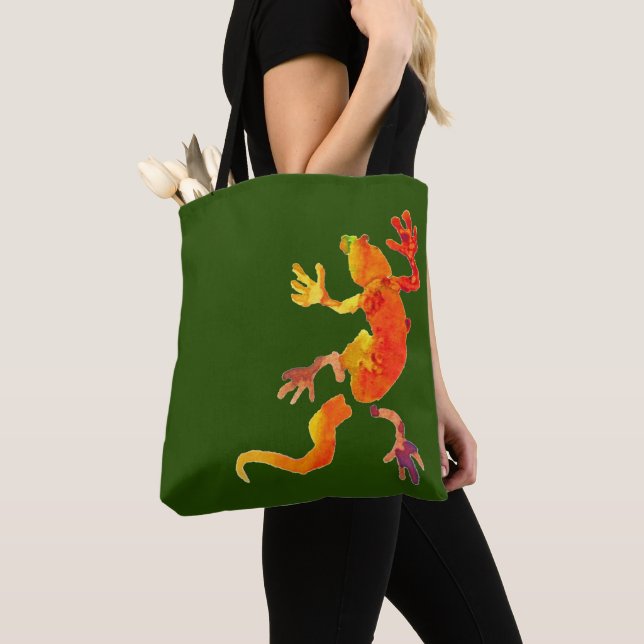Gecko lizard wildlife eco reptile tote bag (Close Up)