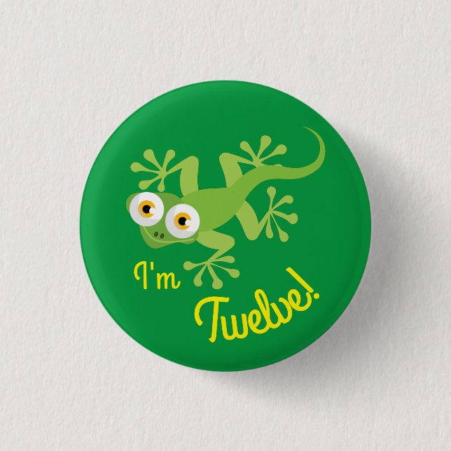 Gecko Lizards Birthday Party Cute Kids Button (Front)