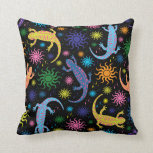 Gecko Lizards Multi-Coloured All Over Print Cushion