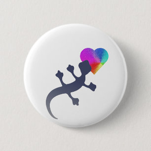 Gecko Love 6 Cm Round Badge