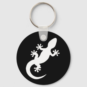 Gecko noir et blanc key ring