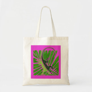 Gecko on Leaf Tote Bag
