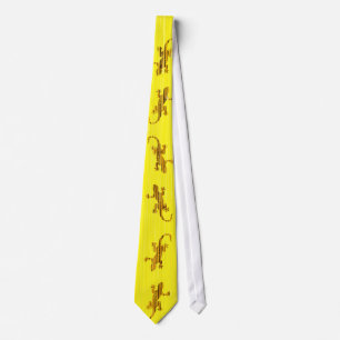 Gecko on yellow background - Tie