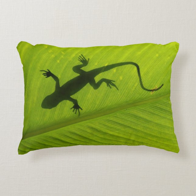 Gecko Silhouette Decorative Cushion (Front)