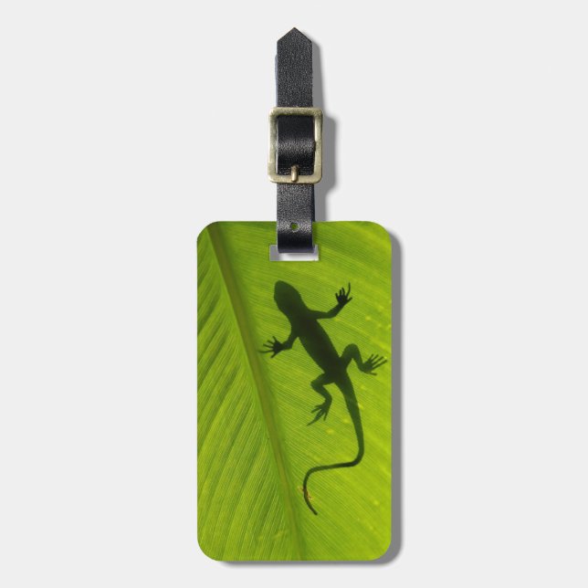 Gecko Silhouette Luggage Tag (Front Vertical)