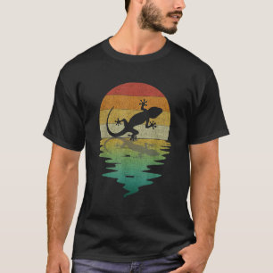Gecko Silhouette Sunset Retro Vintage 70s Nature T-Shirt