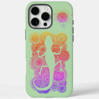Gecko sits on Mandala Floumen