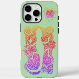 Gecko sitzt auf Mandala Blumen iPhone 16 Pro Max Case