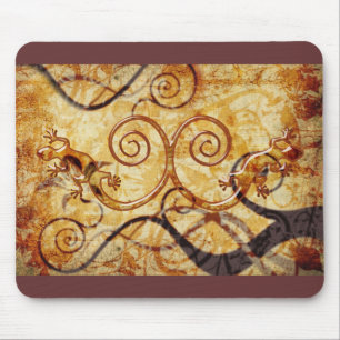 Gecko Spiral Twins Mouse Pad