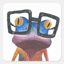 Gecko with Glasses Retro Sticker