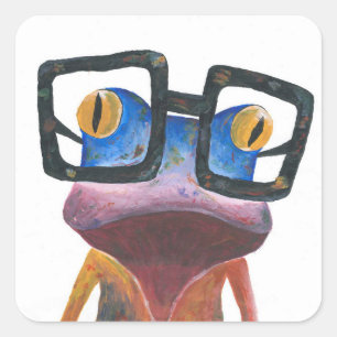 Gecko with Glasses Retro Sticker