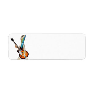 gecko with guitar label return address label